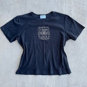 Cactus Bay Apparel I know Jack T shirt Rhinestones XXL‎ black made in USA